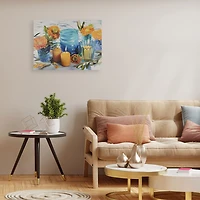 15.75'' LED Flickering Candles and Flowers Glass Candles Canvas Wall Art