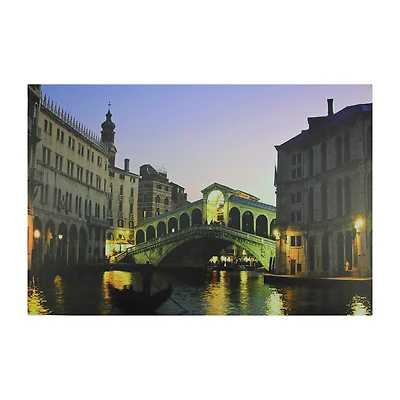 LED Lighted Venice  Italy Grand Canal Canvas Wall Art 15.75" x 23.5"