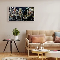 LED Lighted NYC Times Square and Classic Cars Canvas Wall Art 15.75" x 23.75"