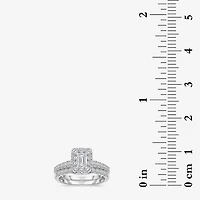 (I / I1) Womens 2 CT. T.W. Lab Grown White Diamond 10K Gold Side Stone Halo Bridal Set