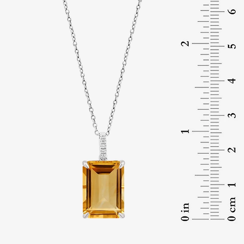 Effy Final Call Womens Genuine Orange Citrine Sterling Silver 16 Inch Pendant Necklace