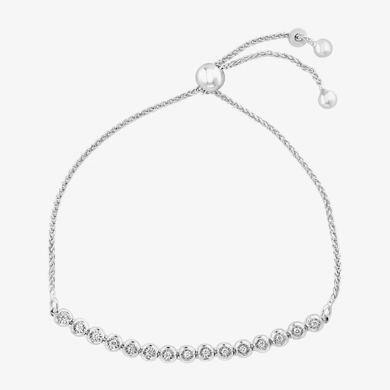 Effy Final Call (G / Si1-Si2) Womens 1/7 CT. T.W. Lab Grown White Diamond Sterling Silver Bolo Bracelet