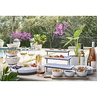 Gibson Elite Gracious Dining 3 Tier Bowl Server Set with Metal Stand