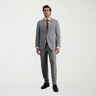Haggar JMH Tailored Mens Stretch Fabric Modern Fit Plaid Flat Front Suit Pant