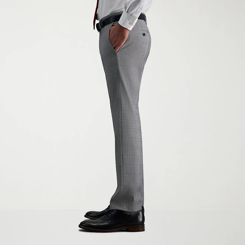 Haggar JMH Tailored Mens Stretch Fabric Modern Fit Plaid Flat Front Suit Pant