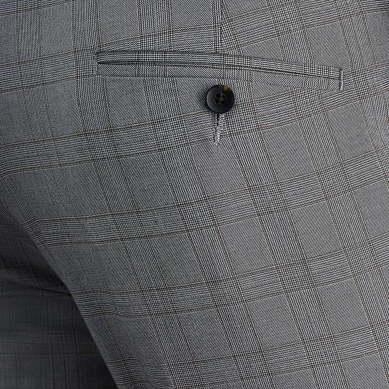 Haggar JMH Tailored Mens Stretch Fabric Modern Fit Plaid Flat Front Suit Pant
