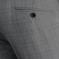 Haggar JMH Tailored Mens Stretch Fabric Modern Fit Plaid Flat Front Suit Pant