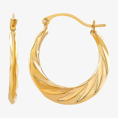 Womens 14K Gold 20.1mm Round Hoop Earrings