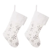 Glitzhome 2pc Plush Christmas Stocking