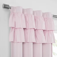 Under the Stars Kids Hayden Ruffle Rod Pocket Back Tab Energy Saving 100% Blackout Single Curtain Panel