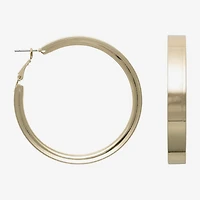 Bold Elements Gold Tone Thick Womens 58mm Hoop Earrings