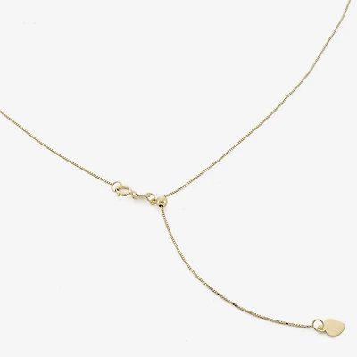 Womens 10K Gold Inch Box Chain Necklace