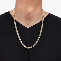 Made Italy Mens 10K White Gold 14K 22 Inch Curb Chain Necklace
