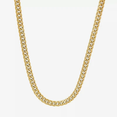 Made Italy Mens 10K White Gold 14K 22 Inch Curb Chain Necklace