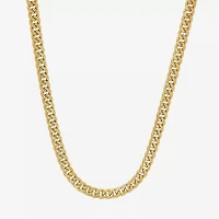 Made Italy Mens 10K White Gold 14K 22 Inch Curb Chain Necklace