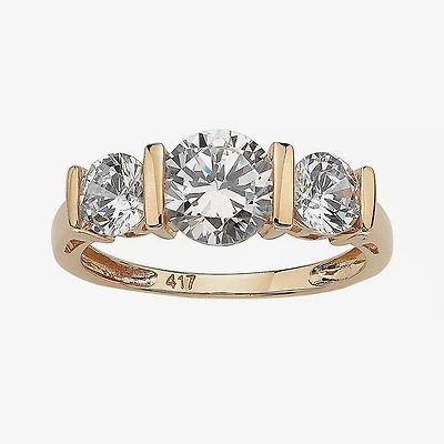 DiamonArt® Womens 2 1/2 CT. T.W. White Cubic Zirconia 10K Gold Engagement Ring