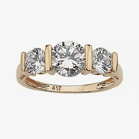 DiamonArt® Womens CT. T.W. White Cubic Zirconia 10K Gold Engagement Ring