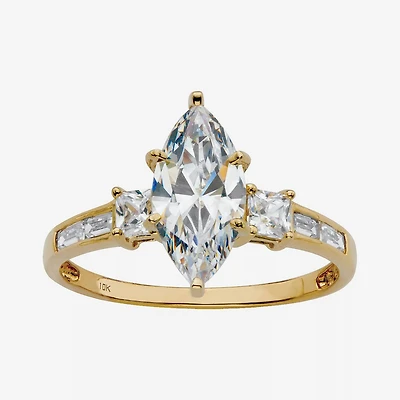DiamonArt® Womens 2 1/2 CT. T.W. White Cubic Zirconia 10K Gold Engagement Ring