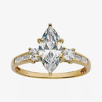 DiamonArt® Womens 2 1/2 CT. T.W. White Cubic Zirconia 10K Gold Engagement Ring