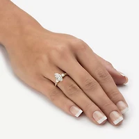 DiamonArt® Womens 2 1/2 CT. T.W. White Cubic Zirconia 10K Gold Engagement Ring
