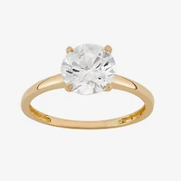 DiamonArt® Womens 2 CT. T.W. White Cubic Zirconia 10K Gold Engagement Ring