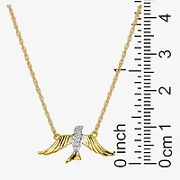 Sparkle Allure Bird Womens White Diamond Accent Pure Silver Over Bronze 18 Inch Pendant Necklace
