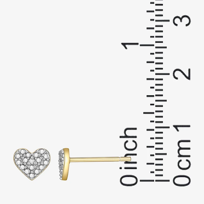 Sparkle Allure White Diamond Accent 5.1mm Heart Stud Earrings