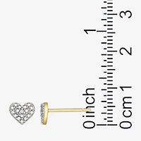 Sparkle Allure White Diamond Accent 5.1mm Heart Stud Earrings