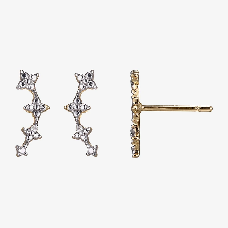 Sparkle Allure Crawler Womens White Diamond Accent Curved Ear Climbers