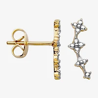 Sparkle Allure Crawler Womens White Diamond Accent Curved Ear Climbers