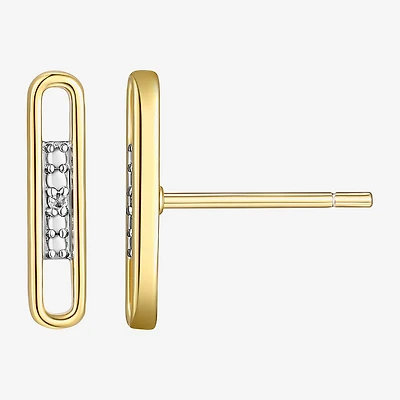 Sparkle Allure White Diamond Accent 12.9mm Bar Stud Earrings