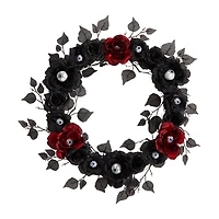 Nearly Natural 24" Eyeball Rose Halloween Faux Wreath