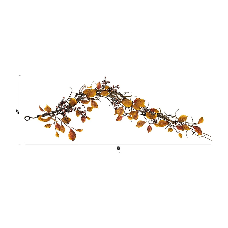 Nearly Natural Artificial Foliage Thanksgiving Indoor Garland