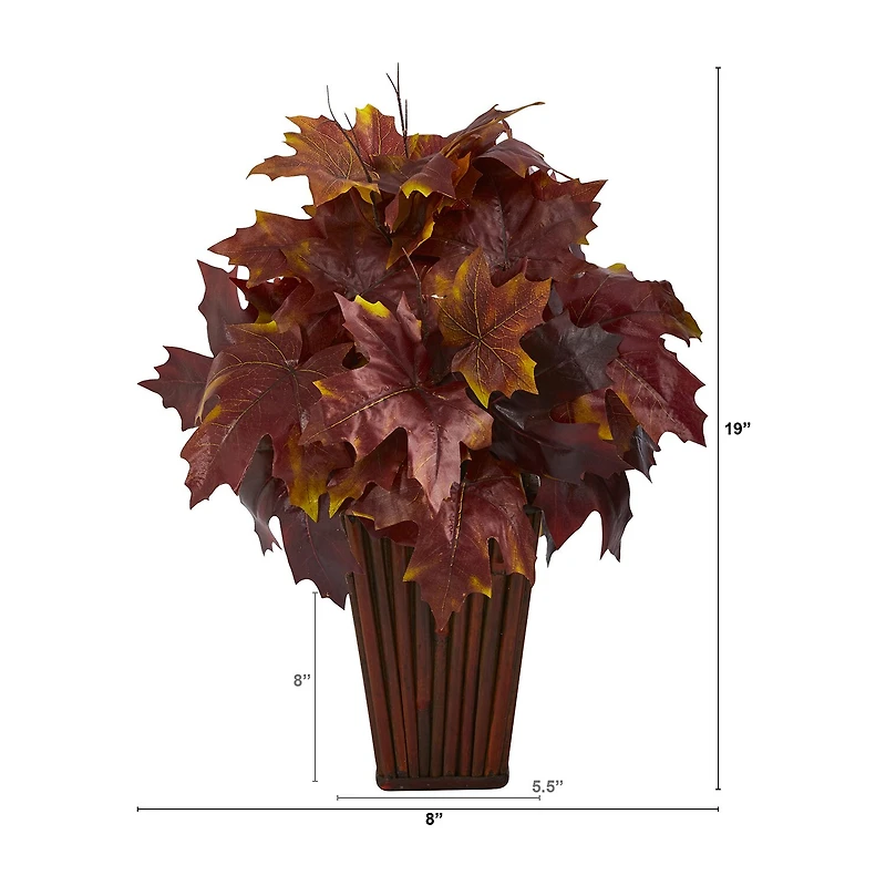 Nearly Natural 19" Autumn Maple Leaf Faux Artificial Plant