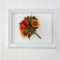 Nearly Natural Set Of 2 Peony Sunflower Artificial Flowers