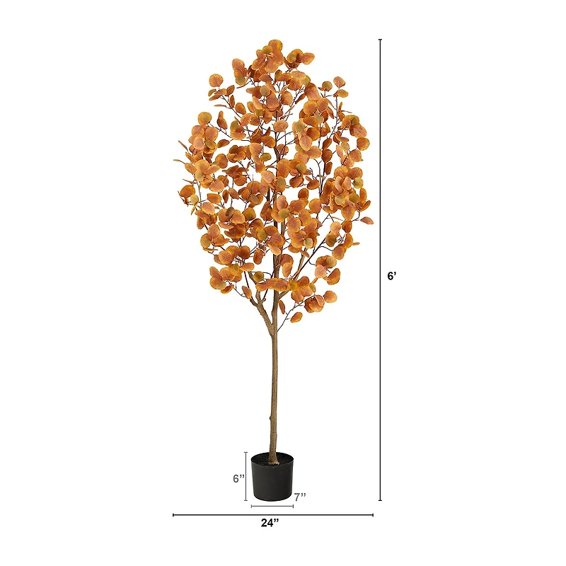Nearly Natural 6ft Autumn Eucalyptus Artificial Plant