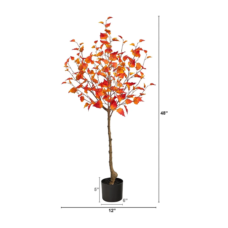 Nearly Natural 4ft Fall Birch Autumn Artificial Plant