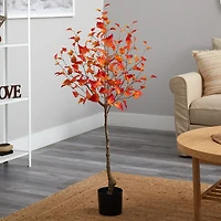 Nearly Natural 4ft Fall Birch Autumn Artificial Plant