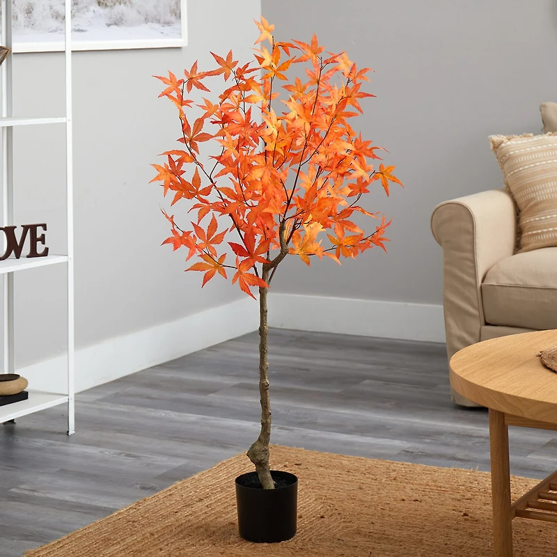 Nearly Natural 4ft Autumn Maple Artificial Plant