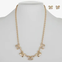 Liz Claiborne Collar Necklace And Stud Earring Womens Glass 2-pc. Jewelry Set