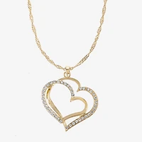 Liz Claiborne Pendant Necklace And Drop Earring Womens Glass Heart 2-pc. Jewelry Set