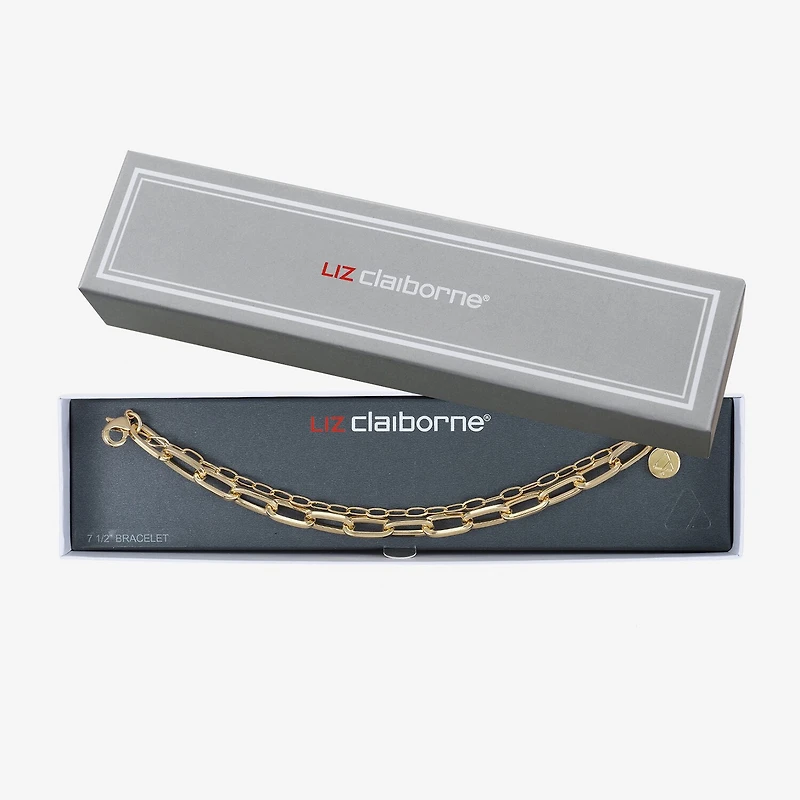 Liz Claiborne Layered Womens Solid Link Bracelet