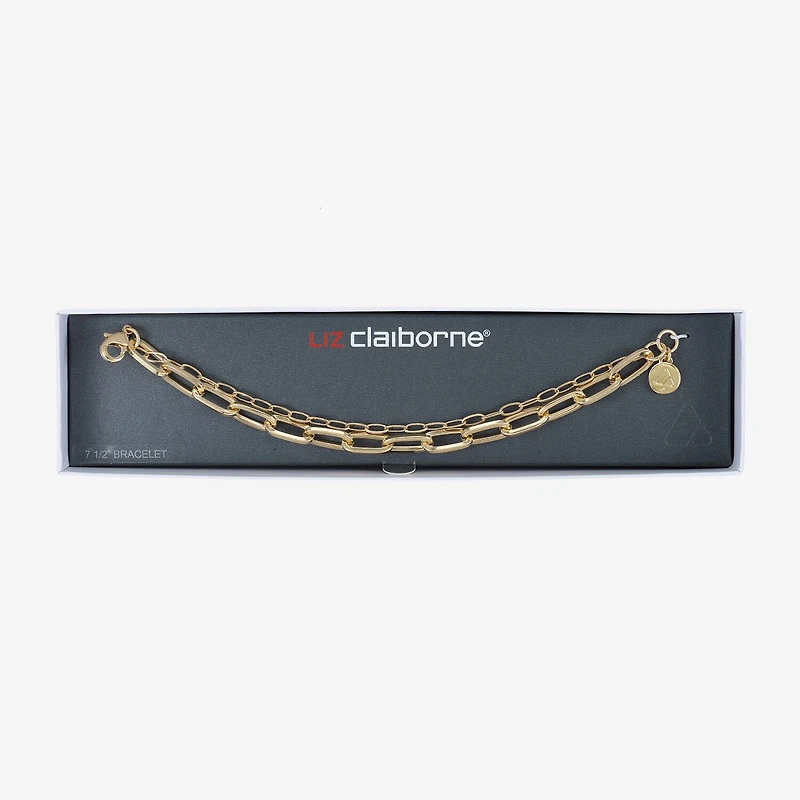 Liz Claiborne Layered Womens Solid Link Bracelet