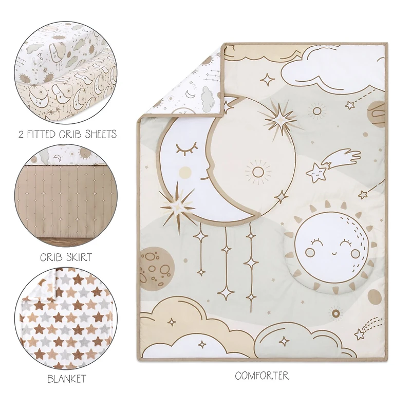 The Peanutshell Starry Skies 5-pc. Crib Bedding Set