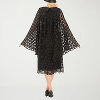 Giovanna Collection Womens Midi Boat Neck Sleeveless Embellished Embroidered Leaf Shift Dress