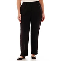 Alfred Dunner Classics Womens Plus Straight Pull-On Pants
