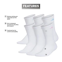 adidas Cushioned Womens 6 Pair Crew Socks