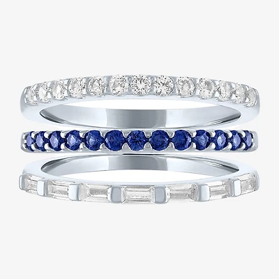 Womens Lab Created Gemstone Sterling Silver Ring Sets
