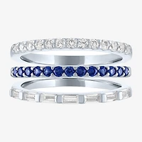 Womens Lab Created Gemstone Sterling Silver Ring Sets