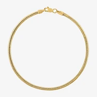 Unisex Adult 10K Gold Solid Snake Chain Bracelet